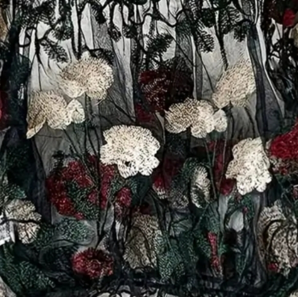 Georgeous Floral Sheer Off-Shoulder Blouse, Perfect For Any Occasion! - Picture 5 of 5